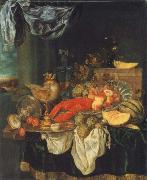 Abraham Hendrickz van Beyeren Coarse style life with lobster Germany oil painting reproduction